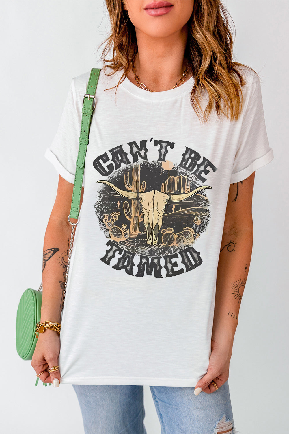 Camiseta de manga corta con cuello redondo y estampado gráfico
