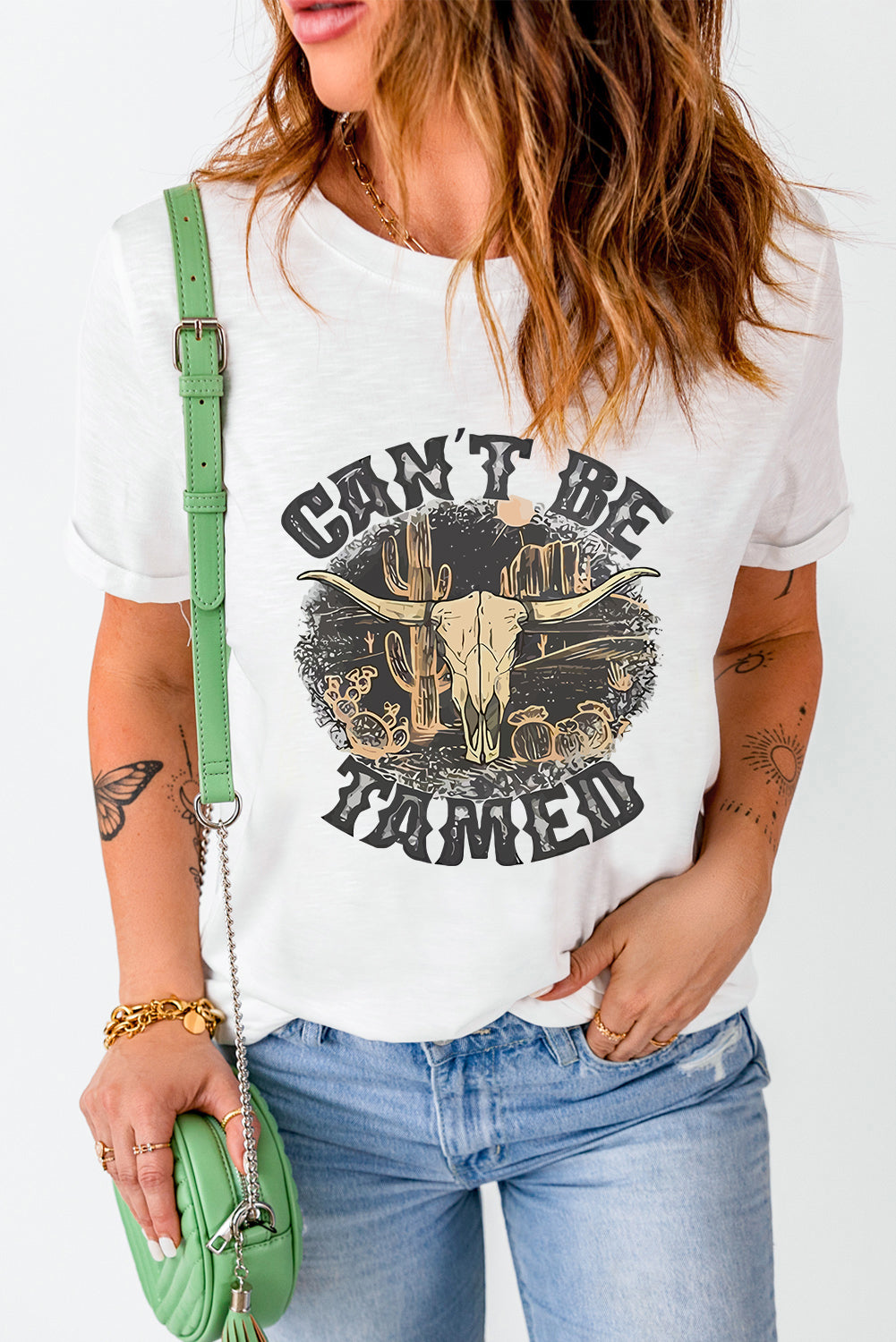 Camiseta de manga corta con cuello redondo y estampado gráfico