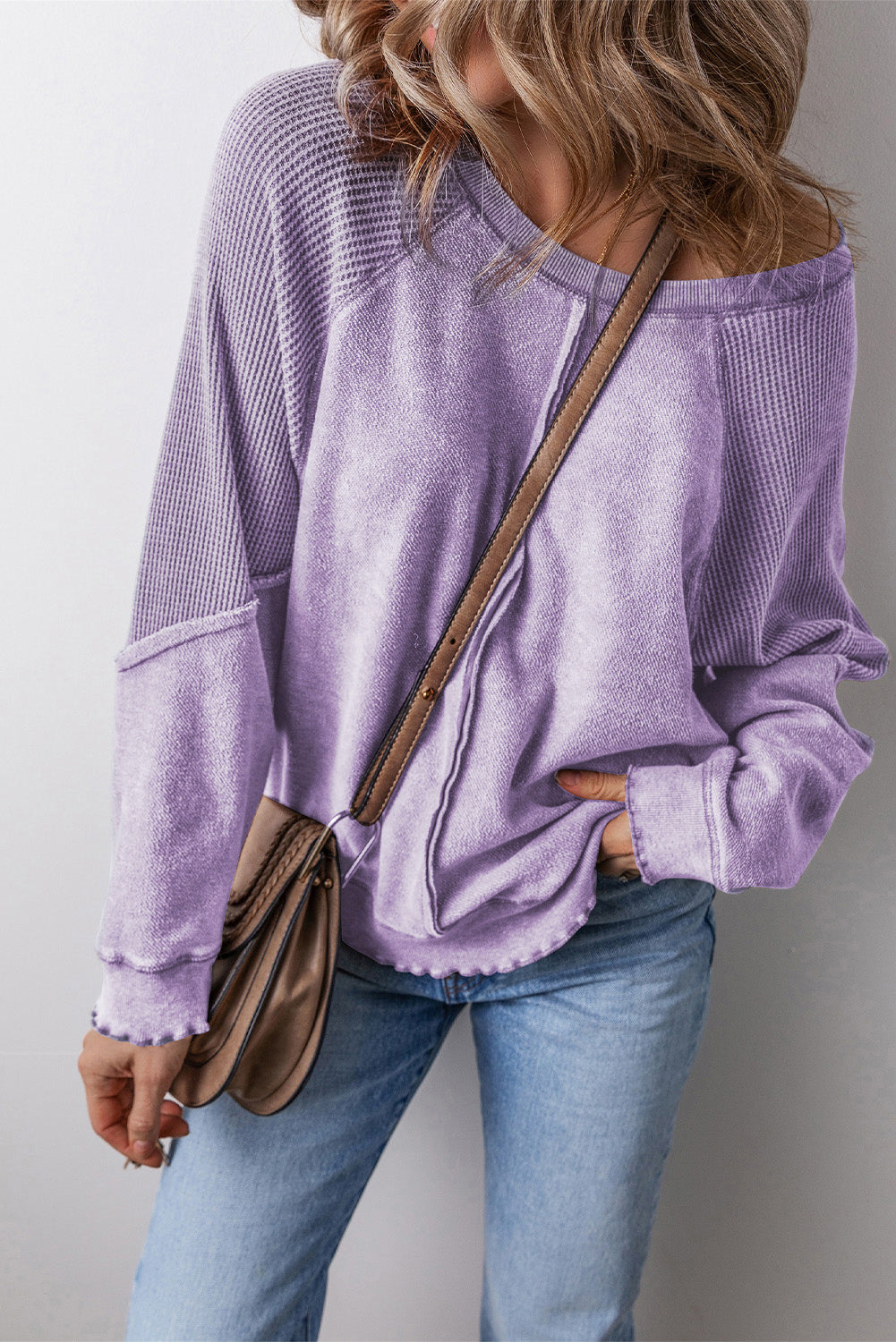 Sudadera de cuello redondo y manga larga