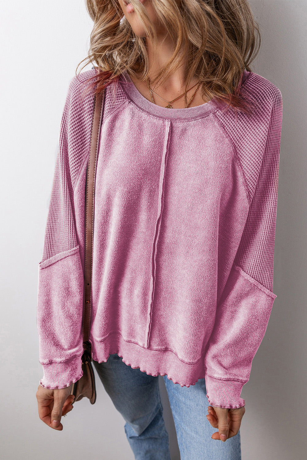 Sudadera de cuello redondo y manga larga