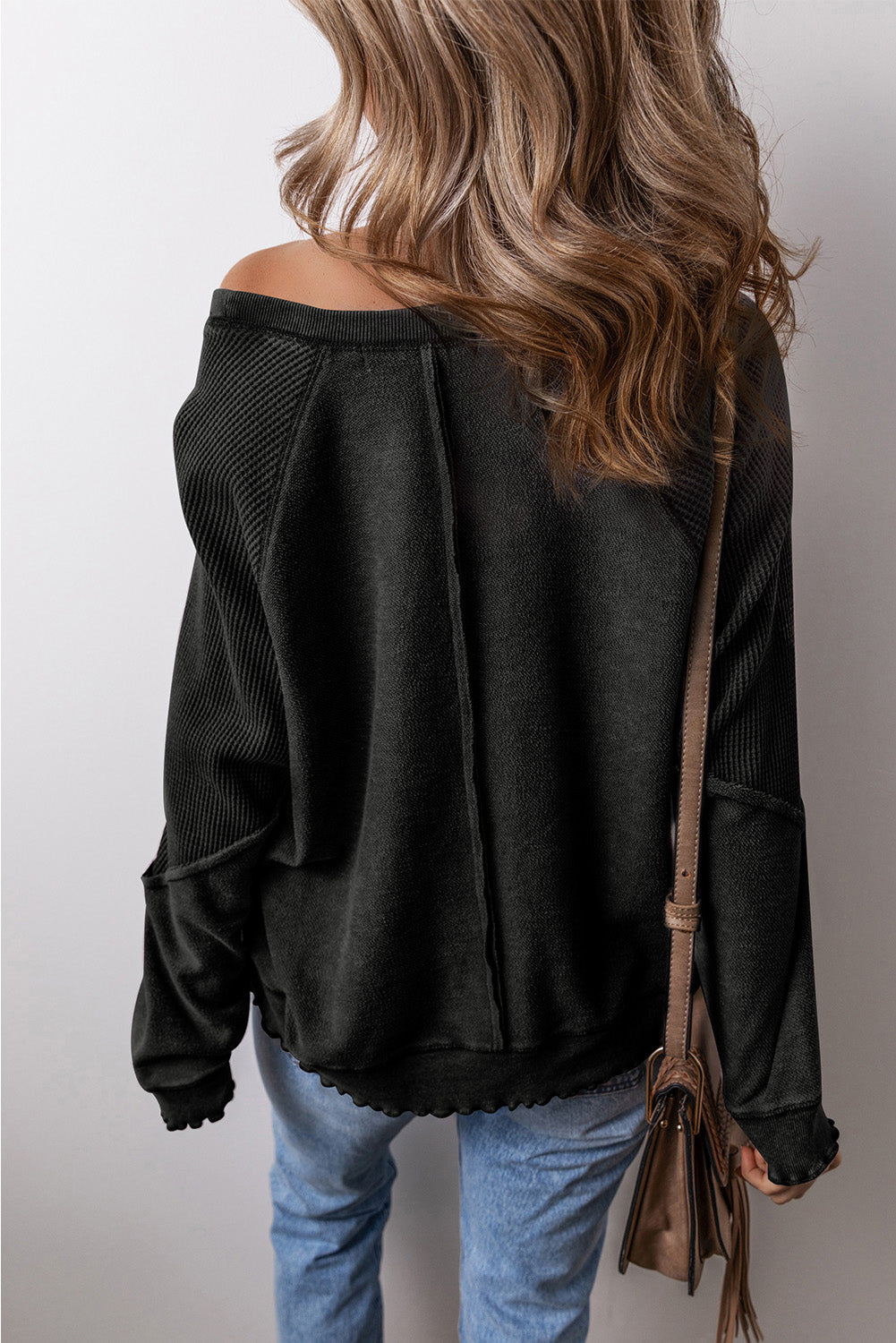 Sudadera de cuello redondo y manga larga