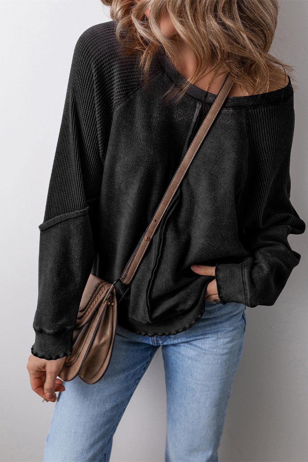 Sudadera de cuello redondo y manga larga